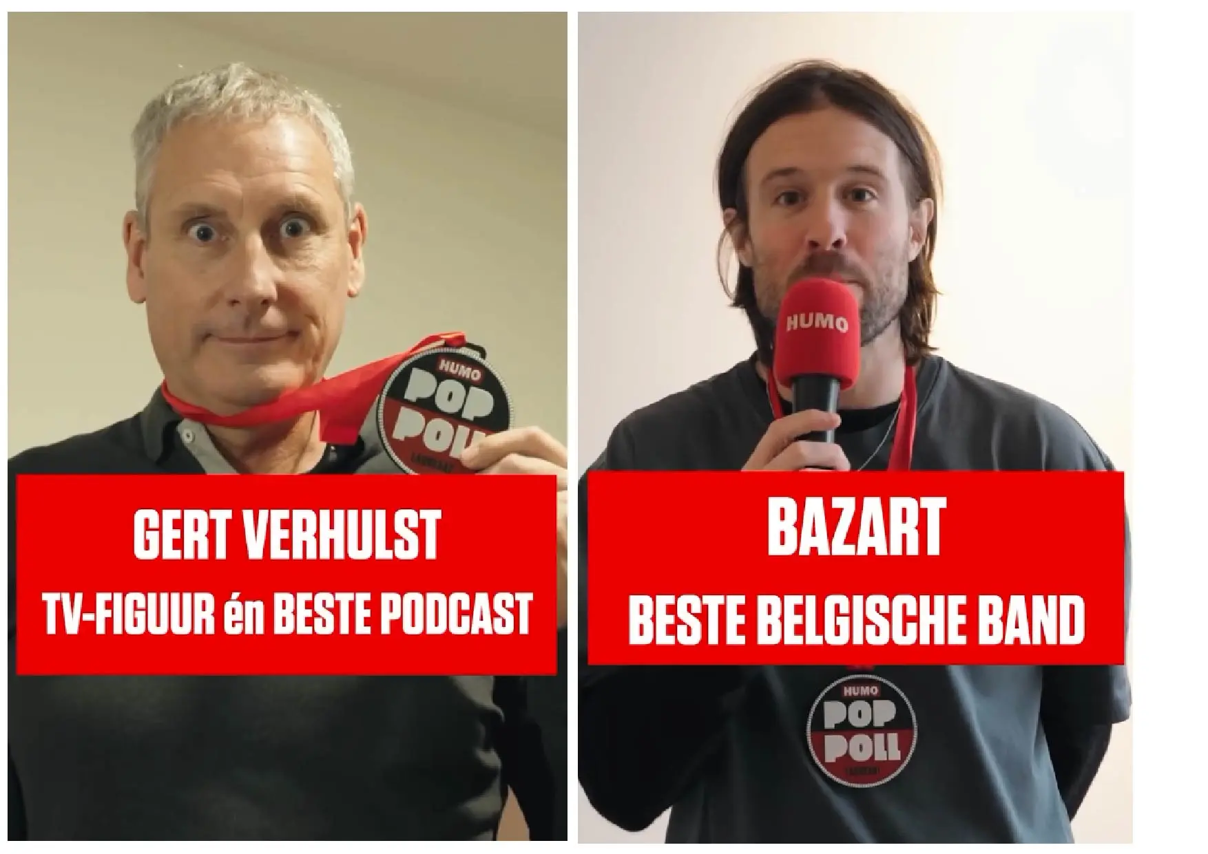 Gert Verhulst en Bazart winnen de Pop Poll medailles